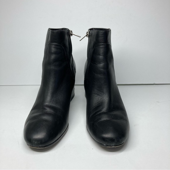 Via Spiga Black Leather Upper Ankle Boots Heeled 2.5" Size 8.5 Zip Closure - Picture 5 of 16
